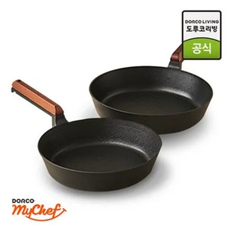 도루코 마이셰프 헤이즐 인덕션(IH) 프라이팬 2종세트 24+그릴팬26, 없음