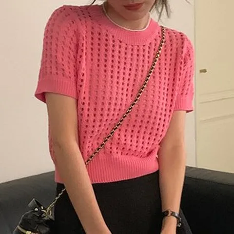 사색 니트 보웬 여름 더엣지 리에뜨 더캐시미어 미케네 빅사이즈 여성 루즈핏 반팔 린넨 얇은 C007