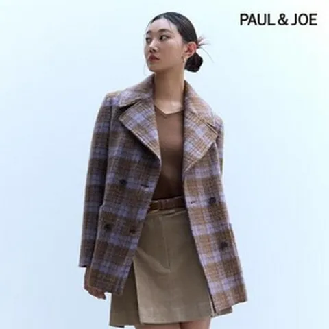 폴앤조 (24FW) 울 블랜딩 체크 코트