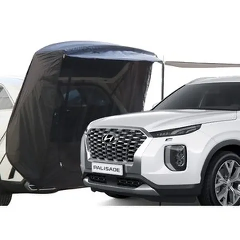 잇템 GV80 GV70 GV60 싼타페 팰리세이드 아이오닉5 투싼 코나 캐스퍼 베뉴 넥쏘 베라크루즈 차박텐트 차박 도킹 차량용 쉘터 차박용 꼬리 트렁크 카 텐트, 폴대형, 라이트그레이, 우레탄창 무(X)