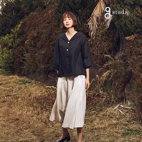 지스튜디오 가23SS 프렌치린넨 스커트팬츠