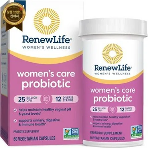 ReNew Life ✅ 리뉴 라이프 여성용 프로바이오틱 캡슐 pH 60 카운트 지원!, 1개, 60정