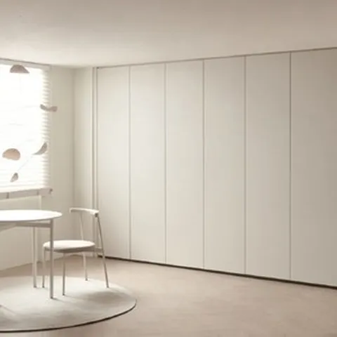 외부몰코드_(한샘몰pick) 솔리에 더뉴 무몰딩 리얼맞춤 붙박이장 15cm, 스톤화이트 푸시풀손잡이(E)