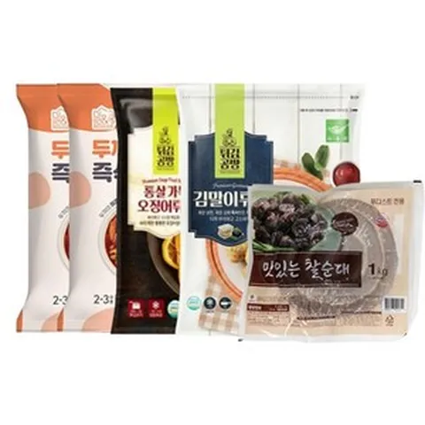 [당일출고] 두끼 즉석떡볶이 560g 2개 + 순대 1kg +오징어 튀김 300g 1개 + 김말이 300g 1개