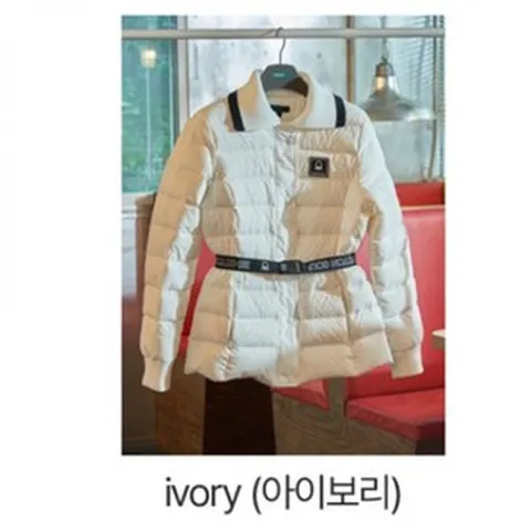 [[ }] [베네통 골프] 여성 구스다운 경량패딩 점퍼 아이보리
