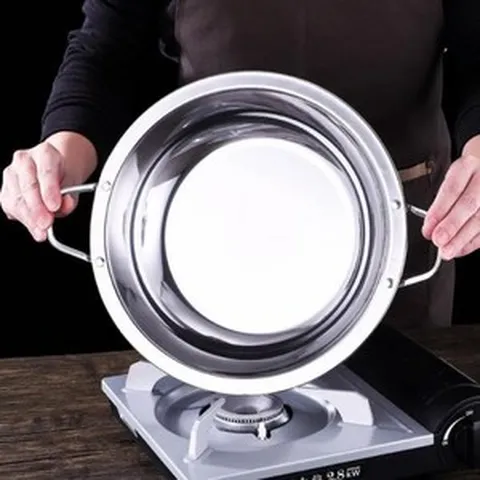 샐러드마스터냄비 냄비 멀티 스탠팬 후라이팬 스테인레스 22~36cm 전골 평평한 얕은 바닥, 6 극후 챙이 넓은 얕은 냄비 32 cm