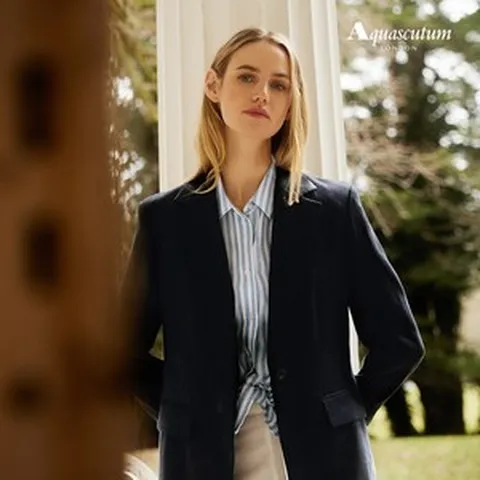 아쿠아스큐텀 여성 린넨100 헤링본 자켓 WYJK3Q0A