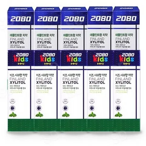 2080 애플민트 자일리톨 치약 키즈 5개+성인 5개, 5개