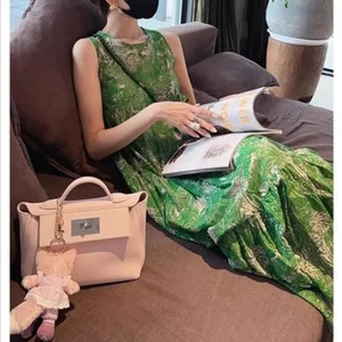 여성 40대 엄마 원피스 태국 휴가 리조트룩 빅사이즈 비치 나시 롱원피스 바캉스룩