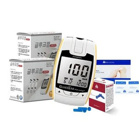 오상헬스케어 글루코랩 혈당측정기 세트, 개인용혈당측정기 / IGM-0022ABS // 개인용혈당검사지 / IGM-0008SA // 일회용수동랜싯 / 30G // 알콜스왑, 1세트