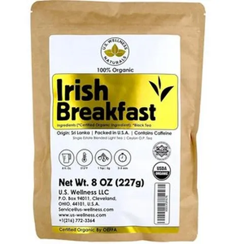 [해외직송] 클래식 차이 티 루즈 리프 | 셀론 110컵 이상 100% 된 성분 홍차 시나몬 카다몬 정향 흑후추 라떼 추출 고대 인도 집 레시피 226.8g8온스 140770, 유기농 아이리쉬 브렉퍼스트_8 Ounce (Pack o, 0.946l