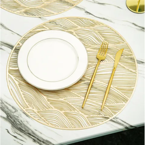 에비뉴 호텔 식탁매트 4매 세트, 골드 4매
