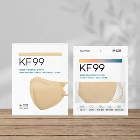 [젤리젤로] KF99 황사방역마스크 컬러마스크 (대형) 20매, 색상:블랙, 상세 설명 참조