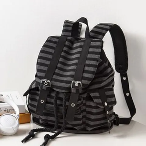 엔도르시 여성용 캐주얼 스트라이프 데일리 백팩 EBA894