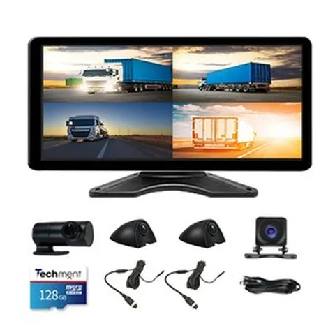 테크먼트 4채널 블랙박스 5채널 화물차 터치 10.36인치 BSD 블랙박스 카플레이 모니터 AHD 1080P 후방카메라 출장장착