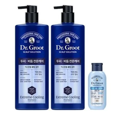 닥터그루트 스칼프솔루션 익스트림쿨링 샴푸 700ml 2개 특별 포켓몬 트래블키트