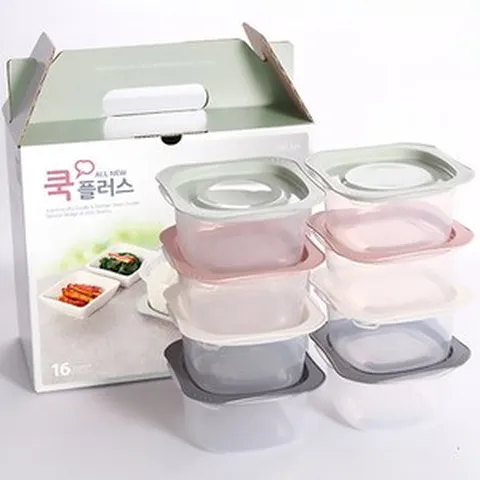 국산 밀폐용기 8종 16개세트 안심 전자렌지 판촉 보험 홍보스티커 제작, 쿡플러스4호(8종16p), 1개