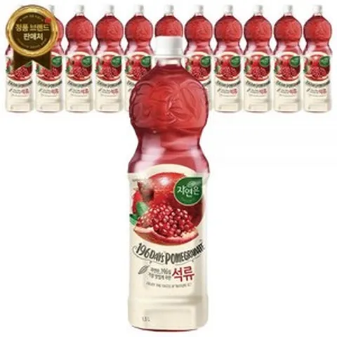 웅진 자연은 석류 PET 1.5L (12개) 196일 맛있는 즐거움 과채 주스 대량 구매 [원산지:국산]