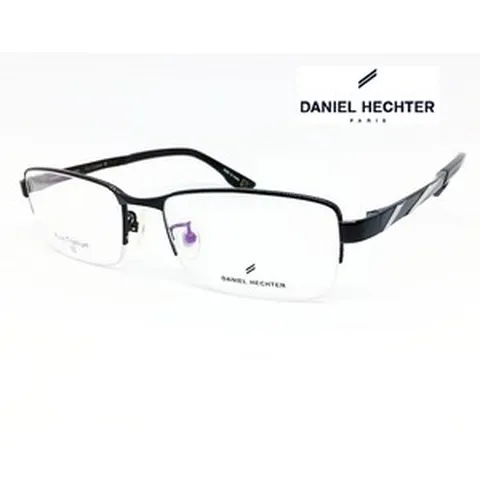 다니엘에스떼 블랙 안경테 퓨어티타늄 사각 반무테 DH2063