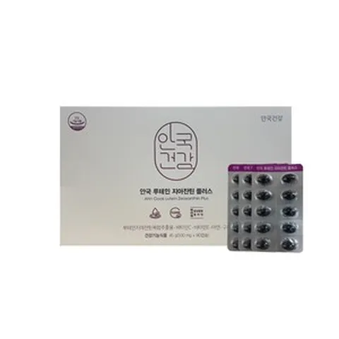 식약처 인증 안국건강 안국 루테인 지아잔틴 플러스 눈 건강 도움 식물성 캡슐 1박스 중장년 50대 60대, 30정, 1개