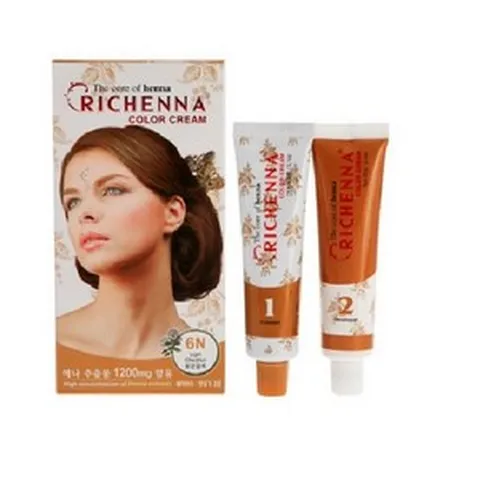 리체나 칼라크림 리체나칼라크림 헤어컬러 10개, 6N(밝은갈색)