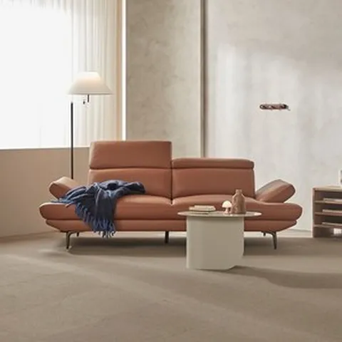 까사미아 [S머니5%추가][비밀혜택가][made by GUUD] 벨로씨 레보르 천연면피 가죽 소파 3인 410218, 카멜브라운