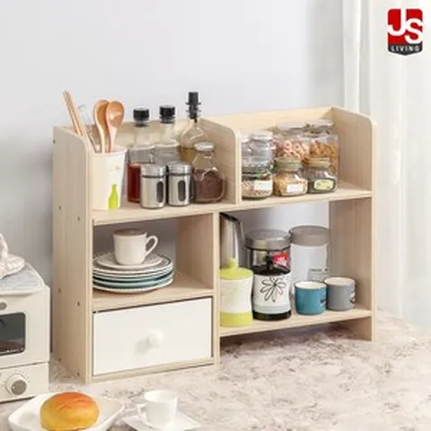 JS리빙 원목 주방 선반 3단 정리대 키친 인테리어 정리함 다용도 보조 수납장 부엌 양념통 정리 수납형 식탁 미니 수납 틈새장 @jscompany #Soys-474LIK-JD02, <소이_1개> 높이46CM_WOOD, 1개