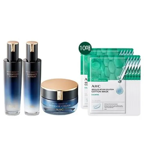 AHC 프라임 엑스퍼트 EX 기초 4종 세트 스킨+로션+크림+카밍10매, 1개