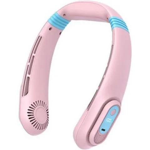 AI 음성제어 목걸이 선풍기 3500mAh 배터리 - 어디서나 시원하게! 컨벤션 그린, pink, Voice