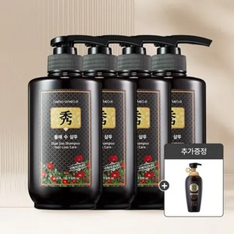 [댕기머리]중건성 모발용 들애수 샴푸 500ml 4개(뉴골드 스페셜 샴푸 500ml 증정), 들애수샴4