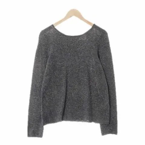 라우엘 laurel 그레이실버 캐시미어혼방 와이드넥씬니트티 [44]