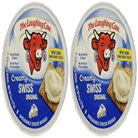 The Laughing Cow Spreadable Cheese Wedges 6oz Round (Pack of 4) (Choose Flavor Below) (Creamy Ori, 1개, 725.75g