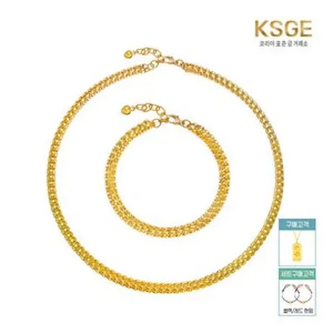 [코리아 표준 금거래소] 24K 순금 베누스 목걸이팔찌 세트 26.25g + 24K 순금