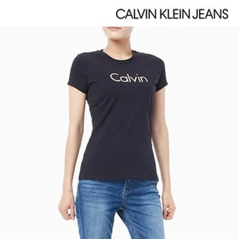 [CalvinKlein]캘빈클라인 로고 티셔츠 블랙 여성용