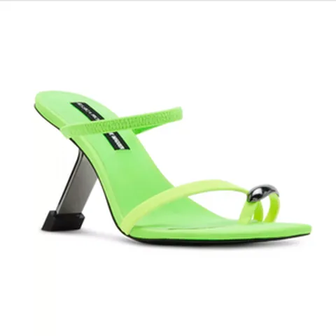 스티븐 매든 해리엇 스트래피 블레이드 힐 드레스 여성 샌들 NEON LIME MULTI
