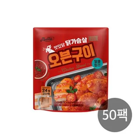 [랭킹닭컴] 맛있닭 닭가슴살 오븐닭구이 6종 50팩 구성, 04_달콤칠리, 1개, 7500g