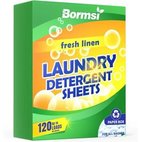 세탁 세제 시트 신선한 향 120 플라스틱 용기 없음 여행용 비누 60매, 1 Count (Pack of 60)