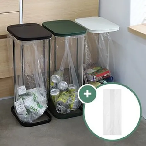 [리본제이] 레트로 가비지백 스탠드 분리수거함 3P 세트, 단품, 1세트