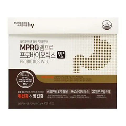 HY 한국야쿠르트 엠프로 프로바이오틱스 윌 플러스 60포유산균 포스트바이오틱스, 1박스, 120g