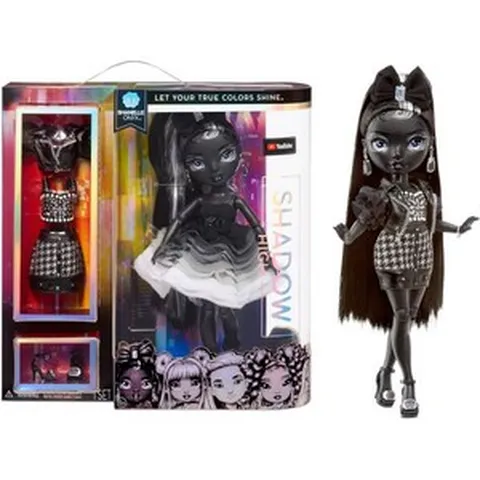 Rainbow High 레인보우 하이 섀도우 시리즈 1 샤넬 오닉스 그레이스케일 패션 인형. 액세서리와 믹스 앤 매치할 수 블랙 디자이너 의상 2개 6~12세 키즈 콜렉터 훌륭한