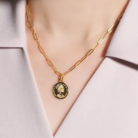 24k 순금 3돈 5돈 11.25g 엘리자베스 코인 클립 체인 여자 금 목걸이 선물 18.75g