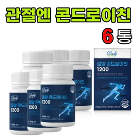 콘드로이친 1200 관절통쾌 식약처인증 HACCP 상어 연골 무릎 관절 소 어골칼슘 비쿡, 120정, 6개