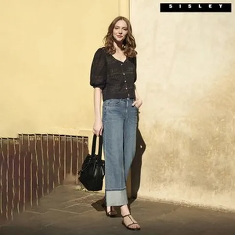 시슬리 롤업 일자핏 데님 팬츠 SADP34331_DB 마감임박!!!