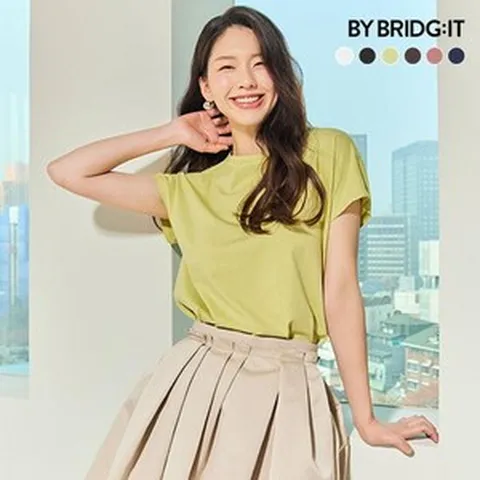 바이브릿지 25SS 오가닉코튼100 실켓 돌먼 티블라우스 6종