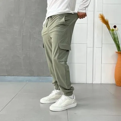 가을용 나일론 고밀도 벤츄리 밴딩 스판 카고 조거 팬츠