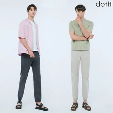 도티 dotti 썸머 남성 코튼 컬러 조거팬츠 2종 / 여름팬츠 밴딩팬츠