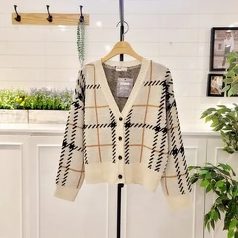 DB_ 토모톰스 타탄체크 가디건 (TBAF9KC5004)