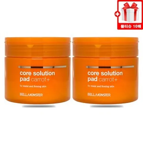 23년최신 벨라몬스터 당근 패드 코어 솔루션 캐롯 플러스 본품 2통 + 자사로고 물티슈, 2개