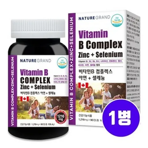 캐나다직수입 고함량 비타민B군 미네랄복합체 비타민b 컴플렉스 수용성 메가 활성비타민 아연 셀레늄 엽산 비오틴 효능 남성 여성 성장기 청소년 어린이 추천, 30정, 1개