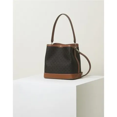 닥스 쇼핑백동봉브라운 바넷 패턴 가죽배색 미디움 버킷백 3863